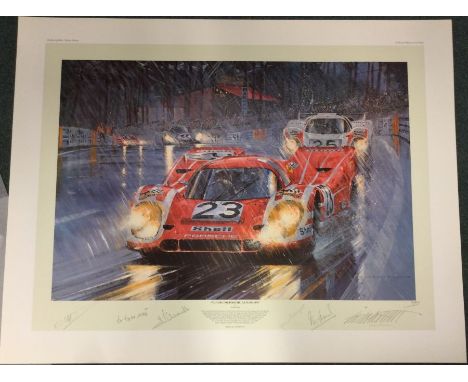 NICHOLAS WATTS (British b. 1947): An unframed limited edition lithograph print entitled 'Victory For Porsche - Le Man 1970' n