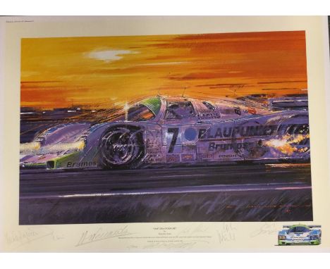 NICHOLAS WATTS (British b. 1947): An unframed limited edition lithograph print entitled 'Daytona Porsche' numbered 11 / 500 b