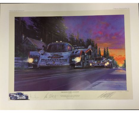 NICHOLAS WATTS (British b. 1947): An unframed limited edition lithograph print entitled 'The Mulsanne Express - Le Man 1987' 