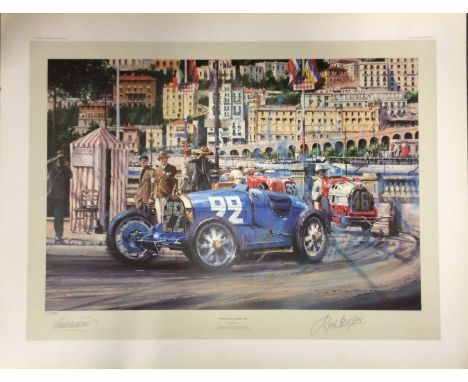 NICHOLAS WATTS (British b. 1947): An unframed limited edition lithograph print entitled 'Monaco Grand Prix 1930' numbered 11 