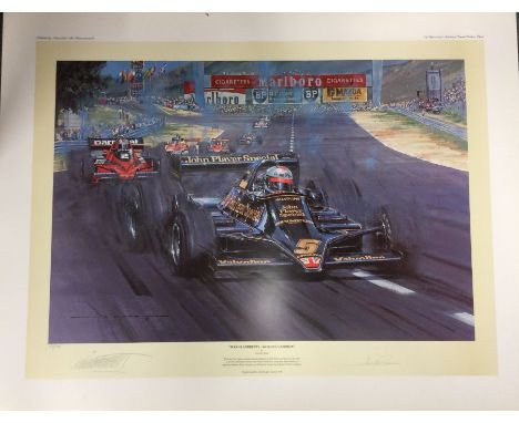 NICHOLAS WATTS (British b. 1947): An unframed limited edition lithograph print entitled 'Mario Andretti - World Champion' num