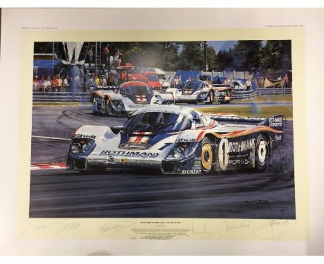 NICHOLAS WATTS (British b. 1947): An unframed limited edition lithograph print entitled 'Porsche Domination - Le Mans 1982' n