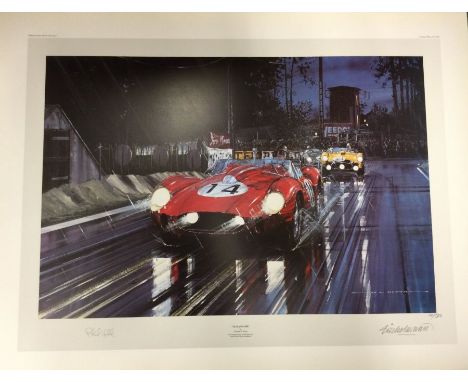 NICHOLAS WATTS (British b. 1947): An unframed limited edition lithograph print entitled 'Le Mans 1958' numbered 111 / 500 bea