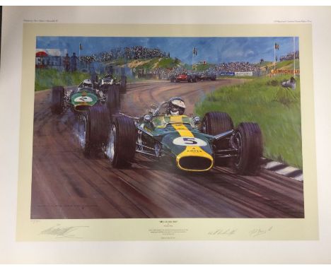 NICHOLAS WATTS (British b. 1947): An unframed limited edition lithograph print entitled 'Jim Clark OBE' numbered 111 500 bear