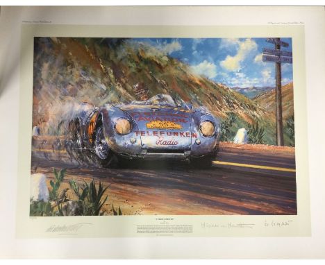 NICHOLAS WATTS (British b. 1947): An unframed limited edition lithograph print entitled 'Carrera Porsche' numbered 315 / 500 