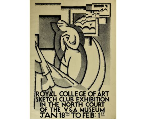 ***A. E. Halliwell (1905-1987) - Pencil and gouache - Poster - "Royal College of Art Sketch Club Exhibition in the North Cour