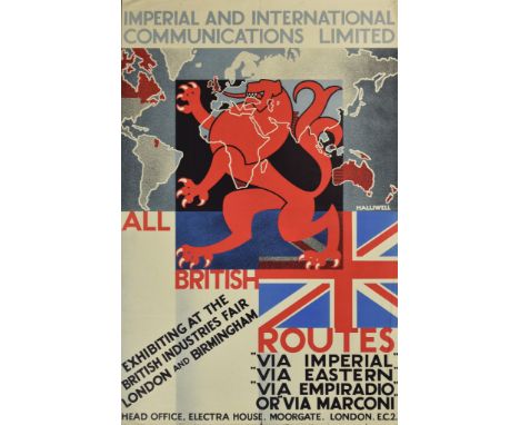 ***A. E. Halliwell (1905-1987) - Lithograph in colours - Poster - "Imperial and International Communications Ltd. All British