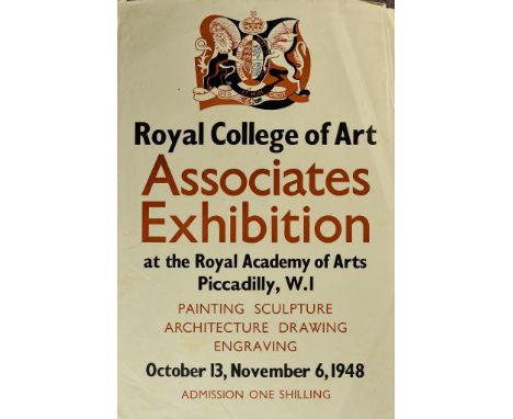 ***A. E. Halliwell (1905-1987) - Lithograph - Poster - "Royal College of Art Associates Exhibition", dated 1948, 30ins x 20in