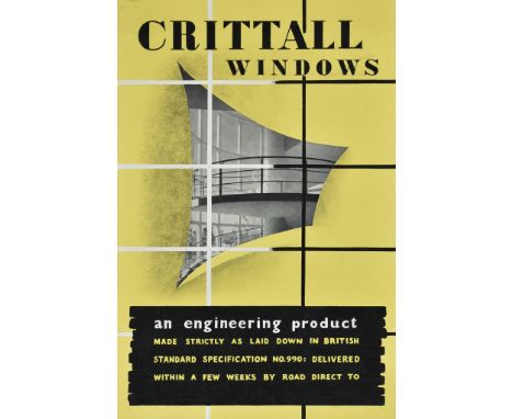 ***L. G. Stokes (20the Century) - Mixed media - Poster - "Crittall Windows, an engineering product", signed to verso, 1960s, 