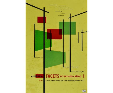 ***A. E. Halliwell (1905-1987) - Lithograph in colours - Poster - "Exhibition Facets of Art Education", unsigned, circa 1960s