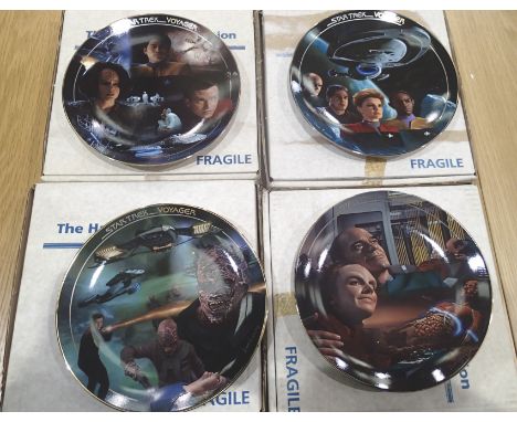 Four Hamilton Collection plates, Star Trek Voyager. All as new, boxed. P&amp;P Group 1 (£14+VAT for the first lot and £1+VAT 