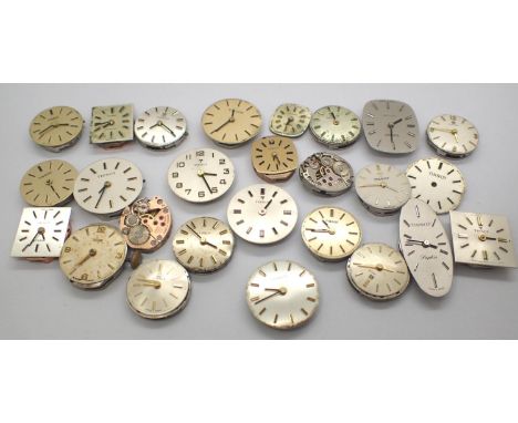 Tissot; 24 ladies wristwatch movements. P&amp;P Group 1 (£14+VAT for the first lot and £1+VAT for subsequent lots) 