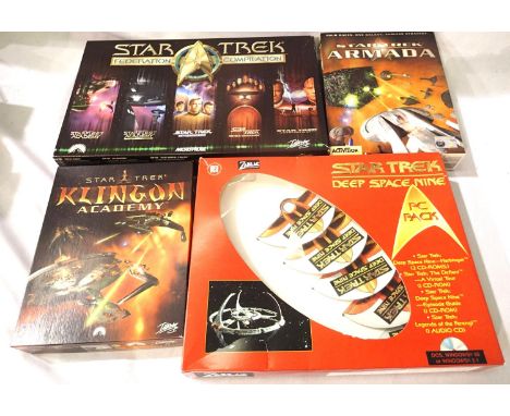 Four Star Trek PC game sets, all appear as new, unused and boxed. P&amp;P Group 2 (£18+VAT for the first lot and £3+VAT for s