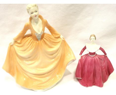 Two boxed Coalport figurines, Grand Entrance and Joanne, largest H: 21 cm. P&amp;P Group 3 (£25+VAT for the first lot and £5+