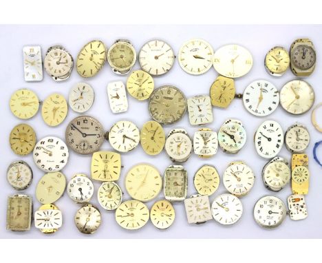 Rotary; 48 ladies wristwatch movements. P&amp;P Group 1 (£14+VAT for the first lot and £1+VAT for subsequent lots) 