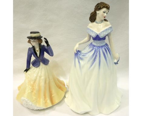 Boxed Royal Worcester and Royal Doulton figurines, H: 22 cm, no cracks, chips or visible restoration. P&amp;P Group 3 (£25+VA