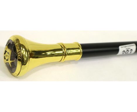 Masonic style walking stick, L: 92 cm. P&amp;P Group 3 (£25+VAT for the first lot and £5+VAT for subsequent lots) 