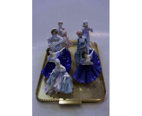 Four Royal Worcester limited edition Victoria and Albert Museum ladies and three Royal Doulton figures
