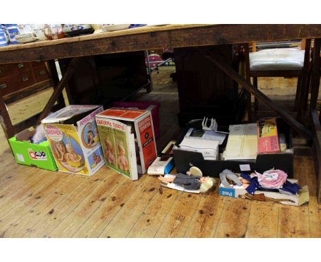 Collection of vintage toy dolls including boxed Cheerful, Tearful, Cindy and Boyfriend, and boxed associated items