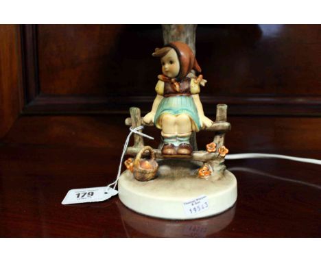 Hummel little girl in the woods lamp, with shade, 42cm