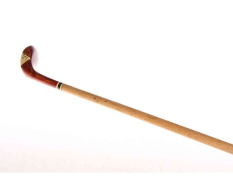 Vintage hickory shafted golf club walking stick, 89cm