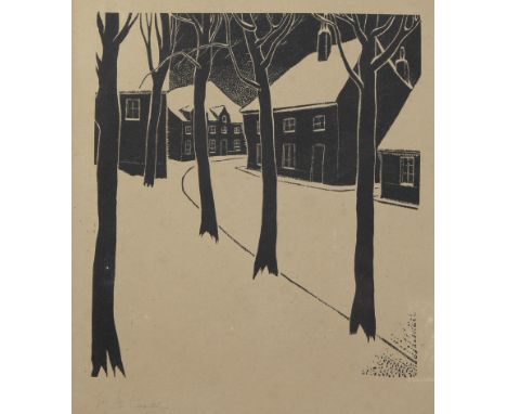 Jan Frans CANTRE (1886-1931), woodcut Winter View, signedadded Maurice LANGASKENS (1884-1946), etching 20/150, signedJan Fran