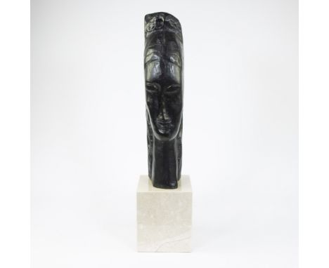 Amedeo MODIGLIANI (1884-1920), bronze Tête de jeune femme in lost wax method with brown patina, signed in facsimile, numbered
