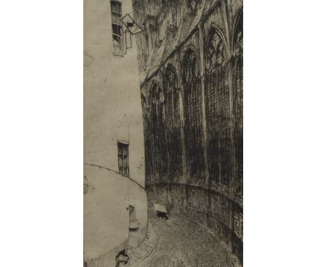 Jules DE BRUYCKER (1870-1945), etching from Sites et visions de Gand, 1st state, signedJules DE BRUYCKER (1870-1945), ets uit