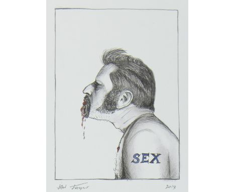 Jan FABRE (1958), screenprint 'SEX' as a contribution to Ronny Van de Velde's 2013 'Museum to Scale' exhibition: 'Sex', 'Love