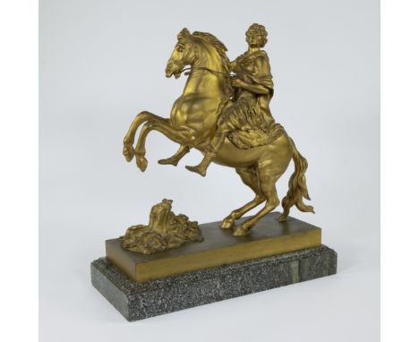 Rider in gilt bronze on marble plinth, depicting Louis XIV as Roman emperor, 19th century, after François Joseph BOSIORuiter 