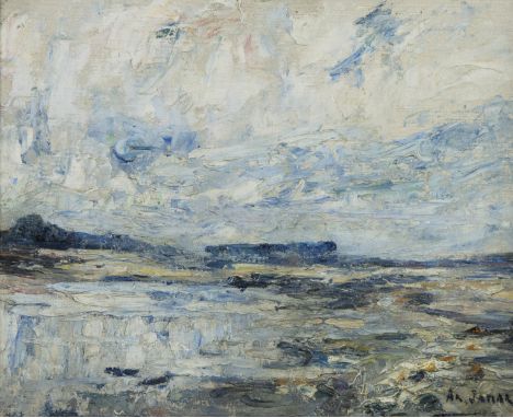 Armand JAMAR (1870-1946), oil on board Impressionist landscape, signedArmand JAMAR (1870-1946), olie op board Impressionistis
