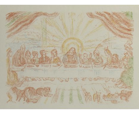 James ENSOR (1860-1949), lithograph from the series Scènes de la vie du Christ, La Cène, signed in the plate, from folder n°2