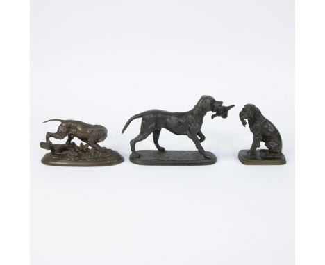 Ferdinand PAUTROT (1832-1874), bronze of a hunting dog, drawn and added hunting dog in cast iron and bronze dogFerdinand PAUT
