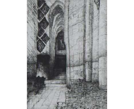 Jules DE BRUYCKER (1870-1945), etching St Nicholas church Ghent, numbered 211/260 and signedJules DE BRUYCKER (1870-1945), et