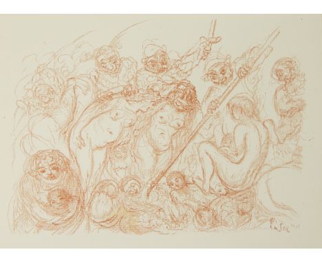 James ENSOR (1860-1949), lithograph from the series Scènes de la vie du Christ, Le massacre des Innocents, signed in the plat