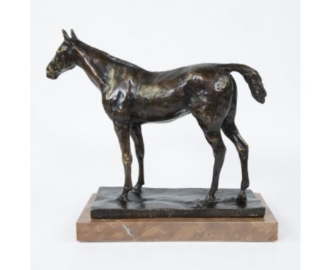 Edgar DEGAS (1834-1917), sculpture in brown patinated bronze Cheval à l'arret, numbered XV/XXIV and signed on the base, posth