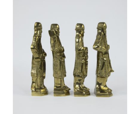 The 4 tower keepers of Ghent in gilt bronzeDe 4 torenwachters van Gent in verguld bronsH 26.5 - 27 cm