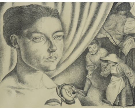 Gustave VAN DE WOESTYNE (1881-1947), lithograph 'Dorpskermis' 1924, numbered 68/100 and signed in pencilGustave VAN DE WOESTY