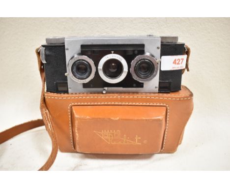 A David White Realist Stereo Graphic camera with Realist Stereo 35mm f3.5 lens