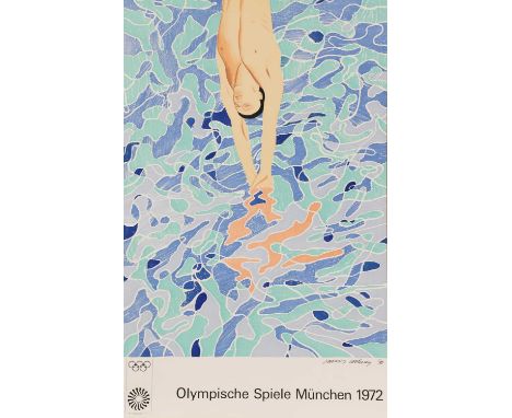 * David Hockney RA (b.1937)'Olympische Spiele München 1972'offset lithograph in colours101 x 64cm, unframedCondition ReportTi
