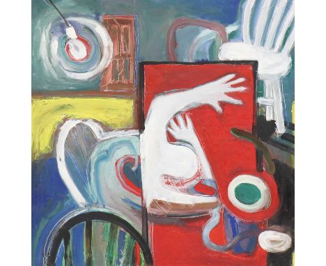 * Peter Denmark (1950-2014)Untitled, c.1990signed 'Peter Denmark' verso, acrylic on canvas121.5 x 121.5cm, unframedCondition 