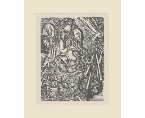 * David Jones (1895-1974)'The Crucifixion', 1927;'The Bride', two, wood engravingsblocks 16.3 x 11.5cm and 11.4 x 8.2cm (2)Pr