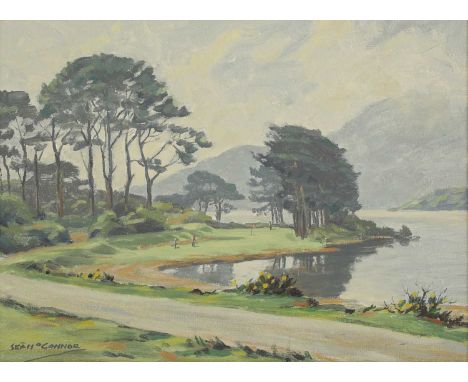 * Sean O'Conner (Irish, 1909-1992)'The 18th Green, Golf Links Killarney'signed 'Sean O'Connor' l.l., inscribed with title ver