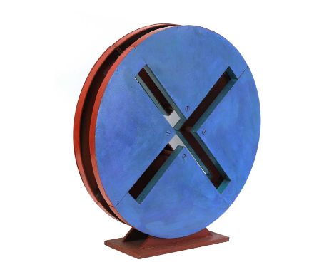* John Edwards (1938-2009)'Hitchcock's Reel' 1996painted steel sculpture maquette for the large steel public sculpture48cm hi