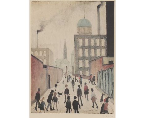 * Laurence Stephen Lowry RA (1887-1976)'Mrs Swindell's Picture'offset lithograph in colours, with Fine Art Trade Guild blind 