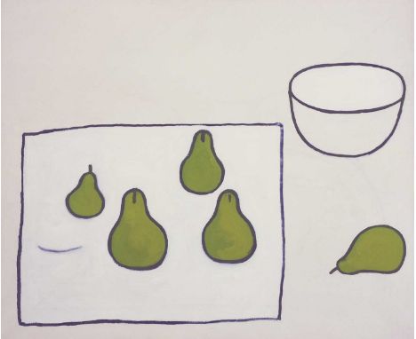 After William Scott'Five Pears'offset lithograph in colours, 2012, numbered 37/100, published by the William Scott Foundation