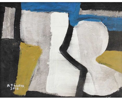 * Reginald J Lloyd (1926-2020)Abstractsigned and dated 'R J LLOYD/2016' l.l., also signed and dated verso, oil on board31.5 x