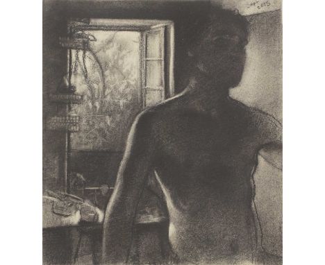 * Tomas Watson (b.1971)'Studio Picture'dated 'Sept/2005' u.r., titled on gallery label verso, charcoal29.5 x 27.5cm;together 