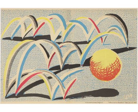 * David Hockney RA (b.1937)'A Bounce for Bradford', 1987offset lithograph in colours39 x 55cmCondition ReportFramed size: 61 