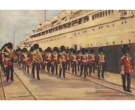 * Gerald Roberts Reitlinger (1900-1978)The band of the Grenadier Guardsoil on canvas, with 'Reitlinger Estate' stamp on stret